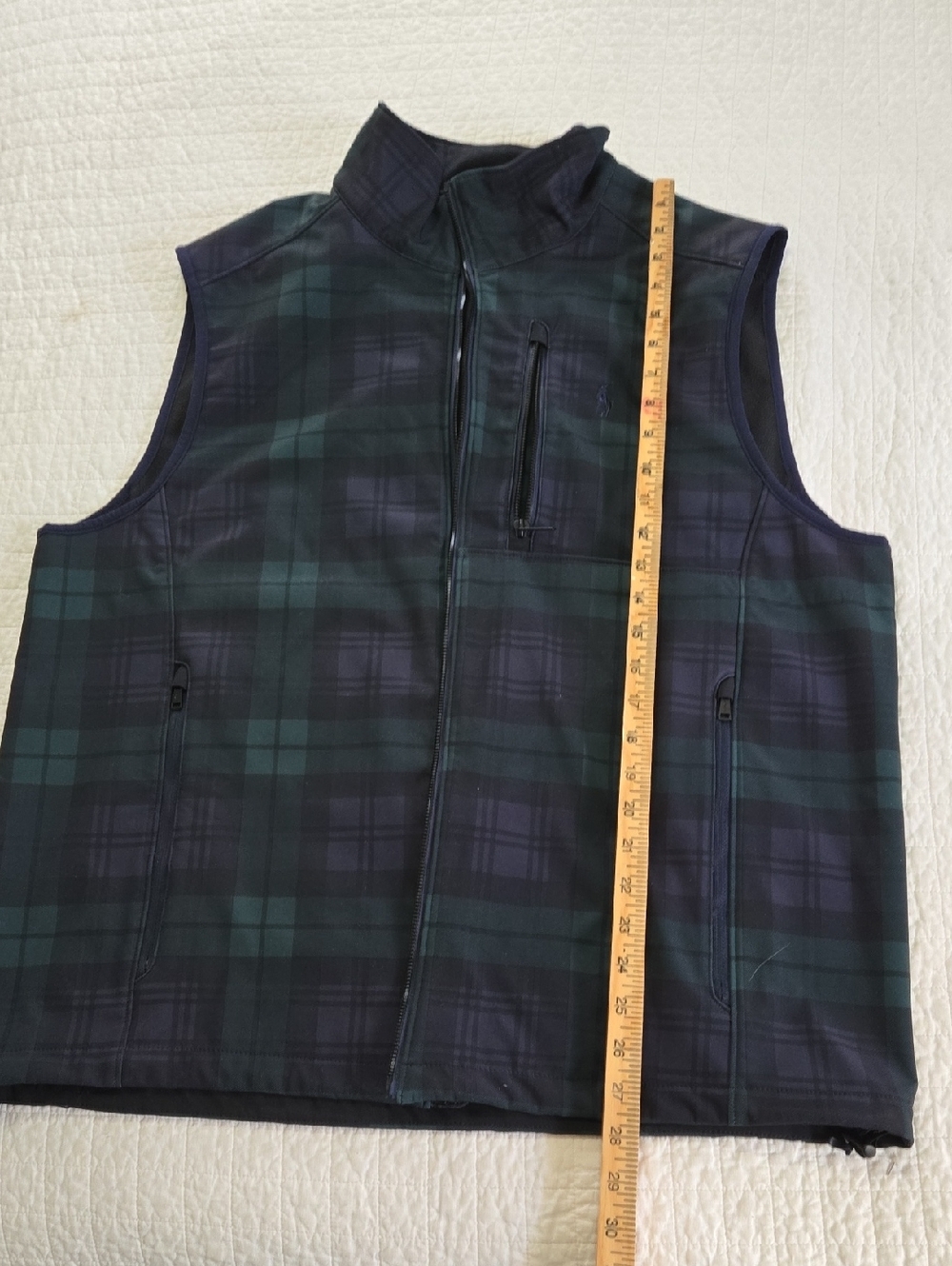 Polo by Ralph Lauren Performance Black Watch Tartan Plaid Vest Mens XL EUC - Picture 9 of 9